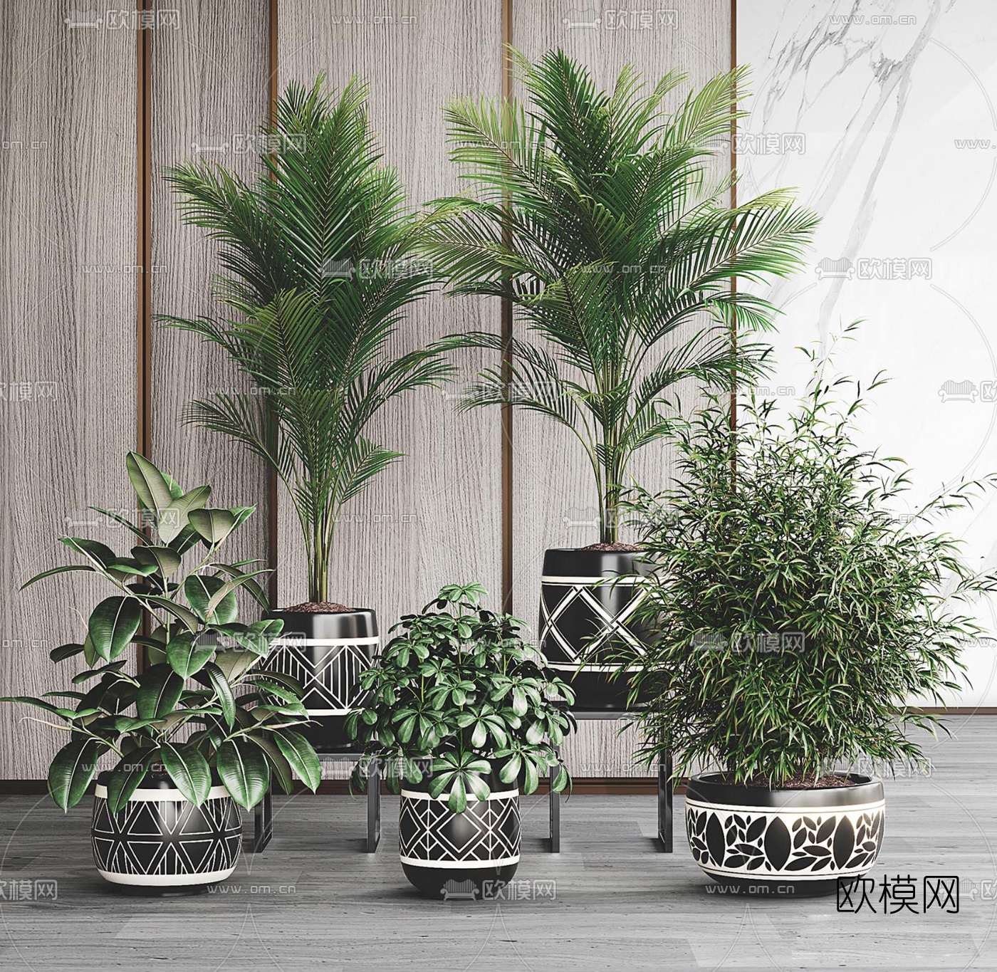 现代绿植盆栽3d模型
