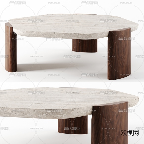 现代大理石茶几3d模型下载
