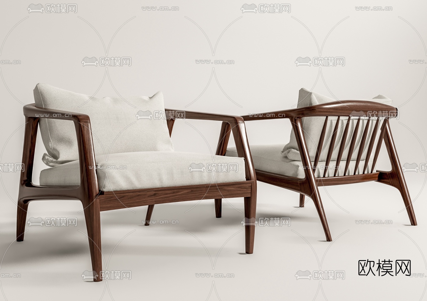 现代布艺休闲椅su模型