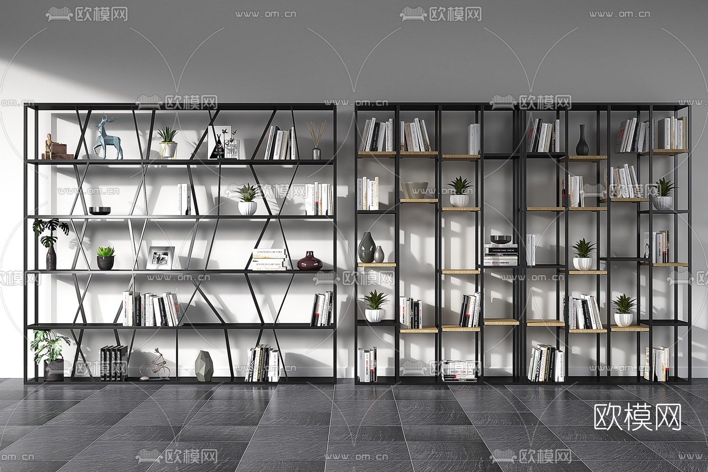 工业风铁艺装饰架3d模型下载