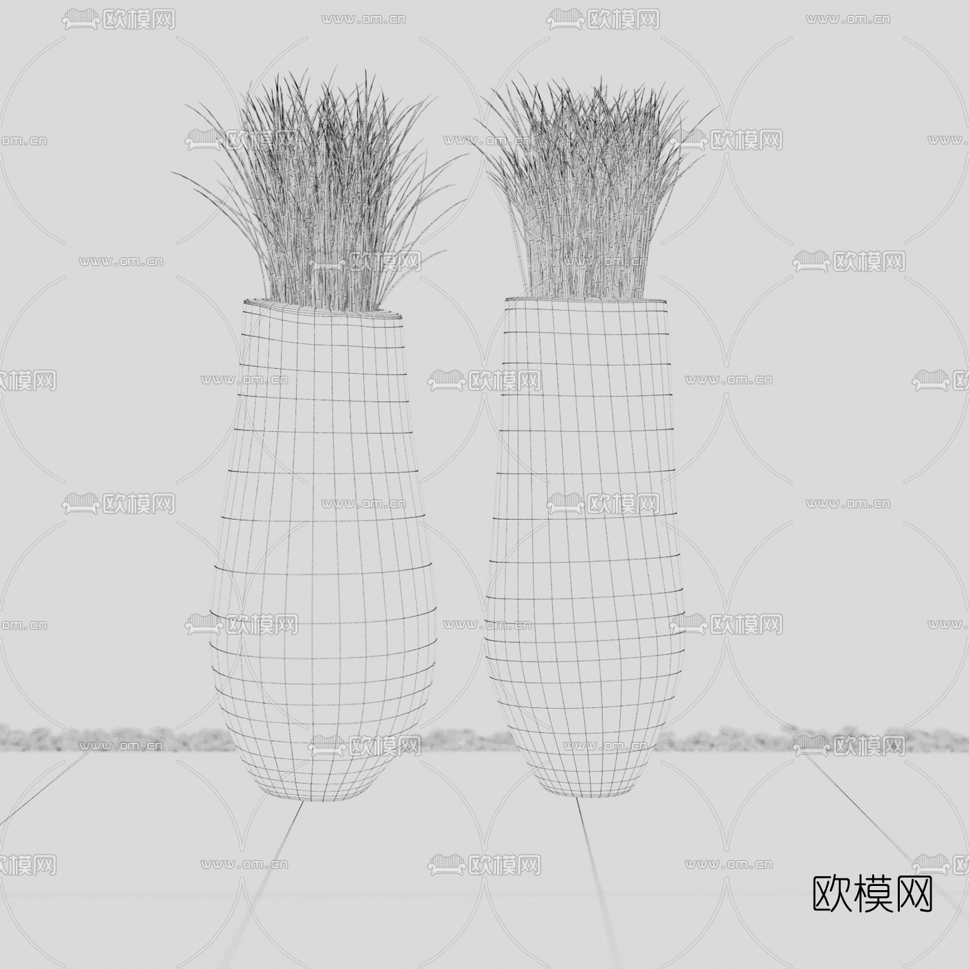 自然风绿植盆栽3d模型下载（渲染图2）