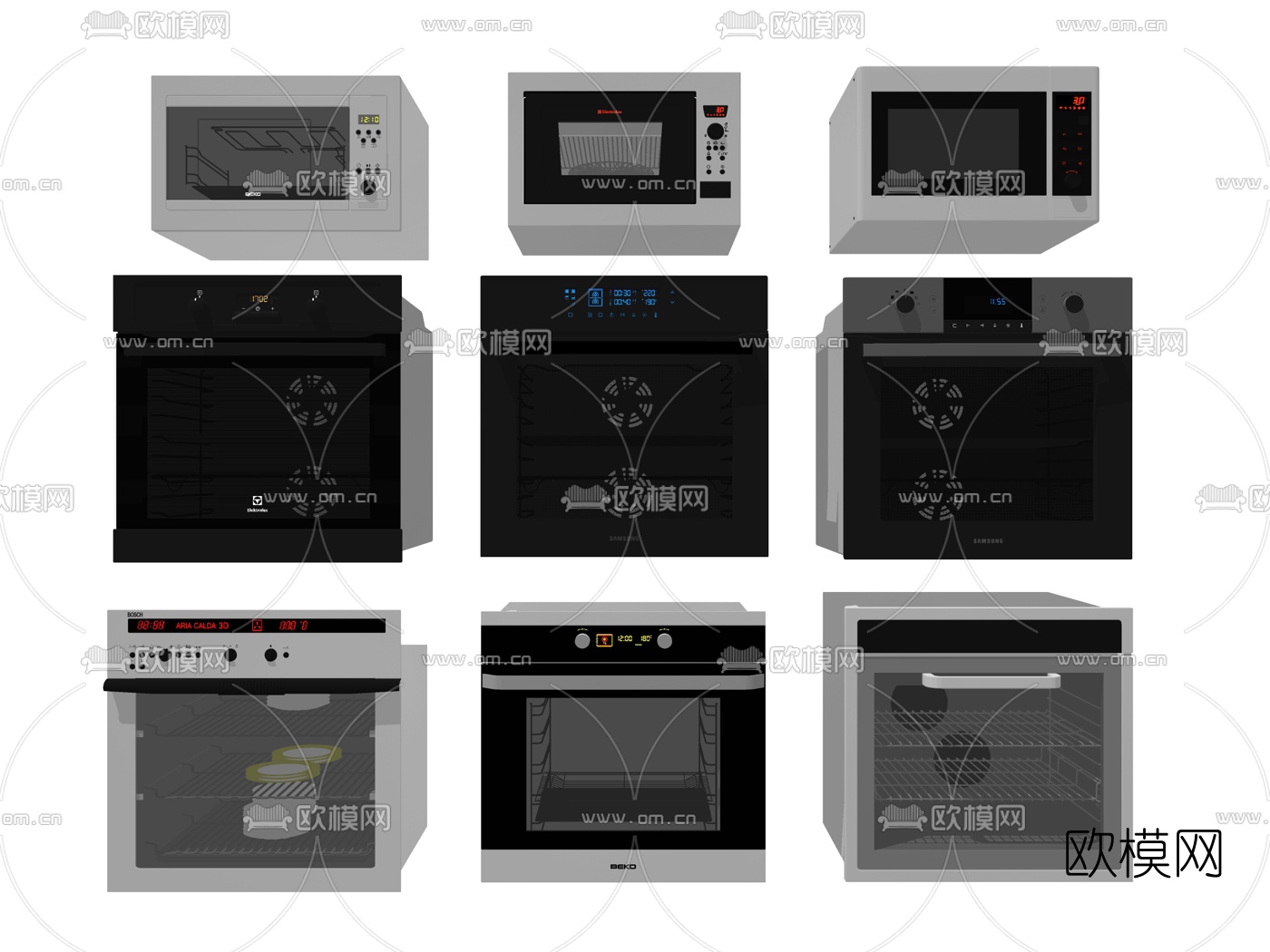 现代烤箱微波炉su模型下载