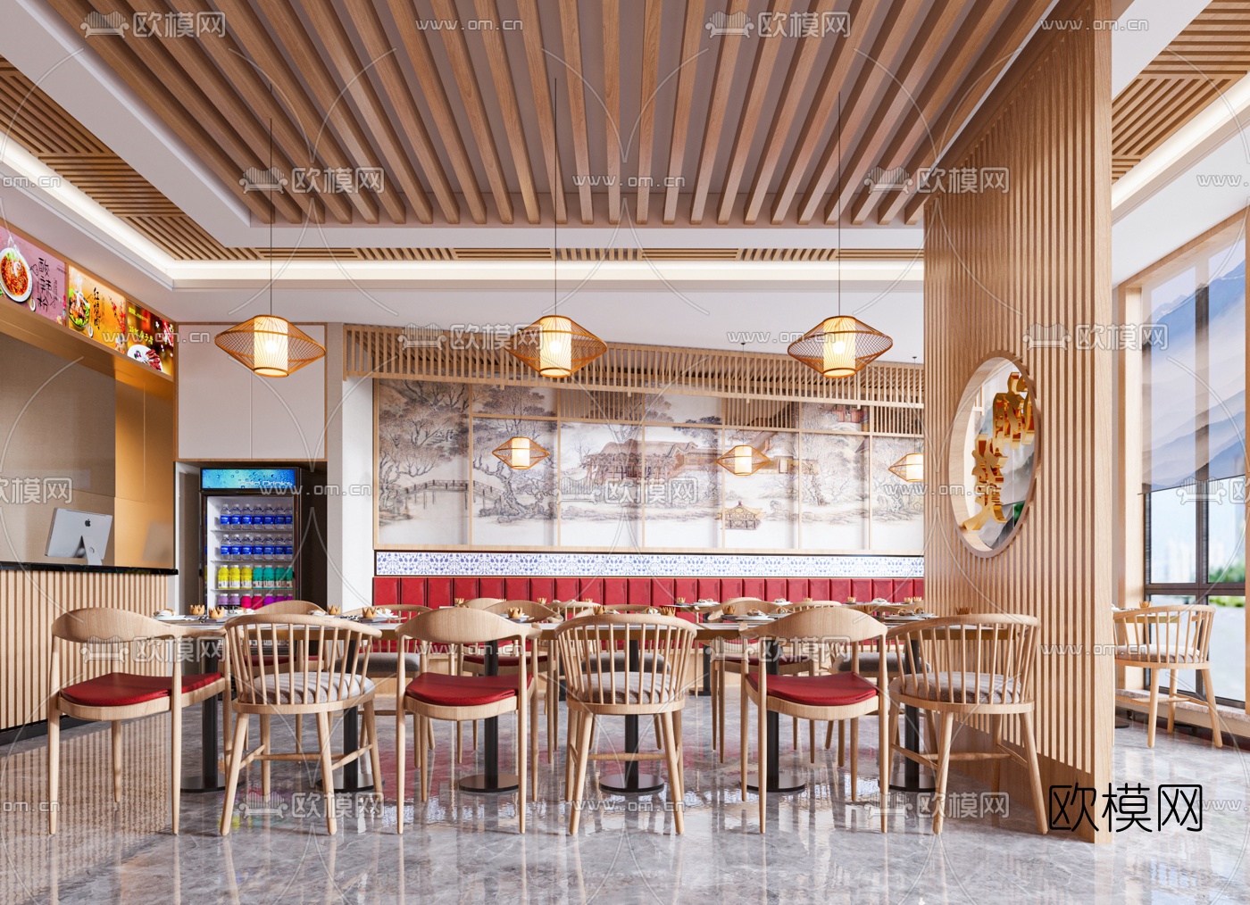 新中式快餐店3d模型