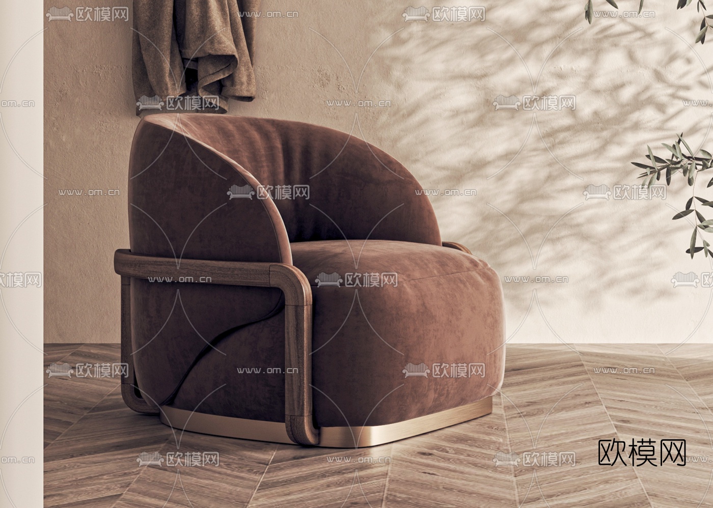 现代单人沙发3d模型下载（渲染图2）