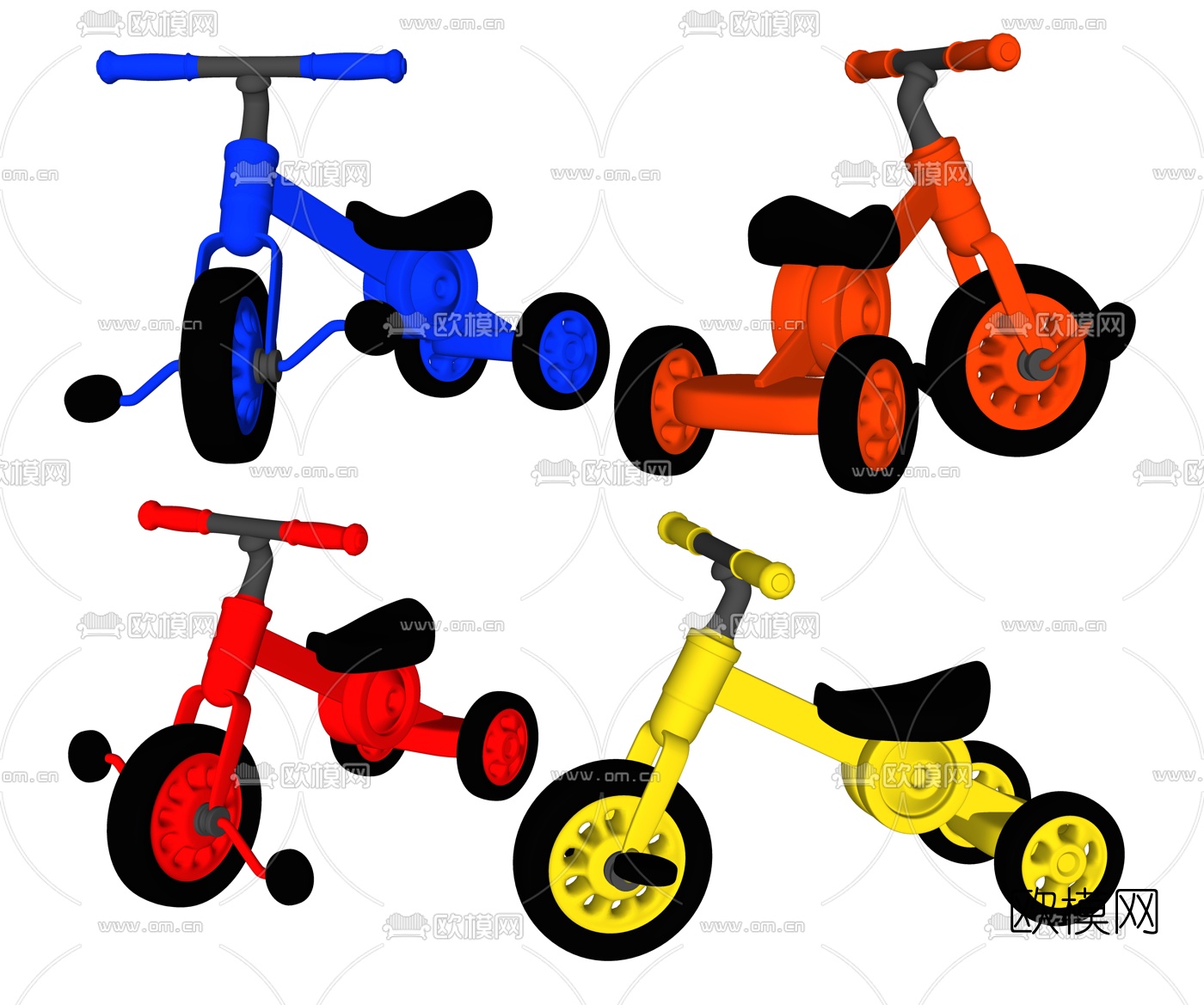现代儿童自行车玩具车susu模型下载