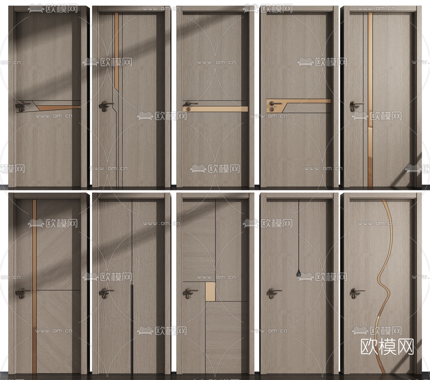 现代房门单开门3d模型