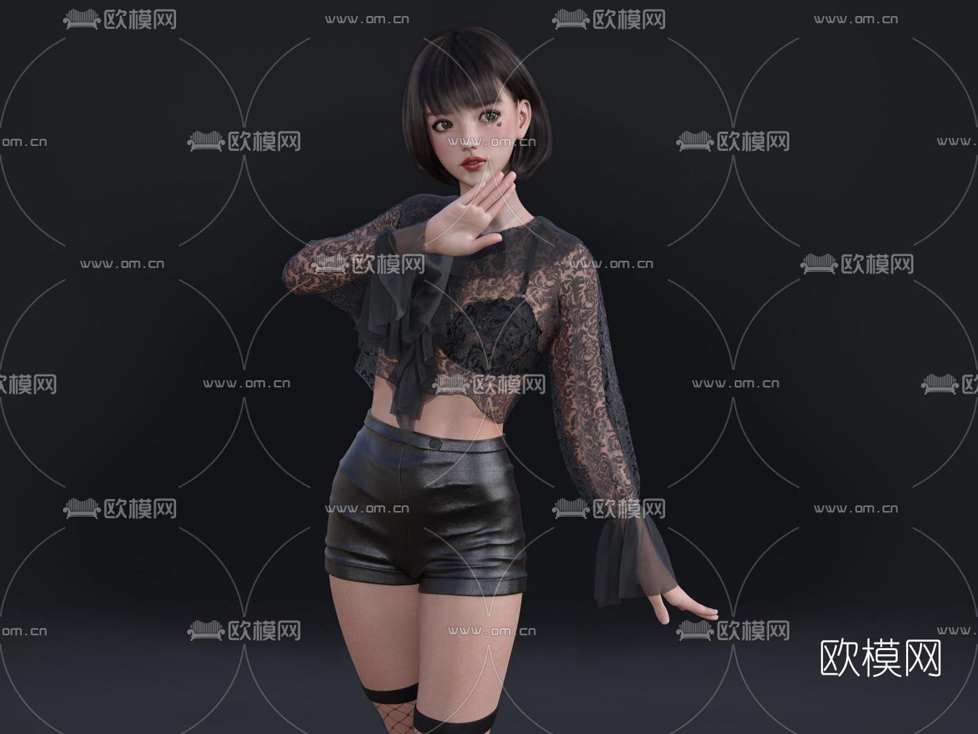 现代性感女性人物3d模型