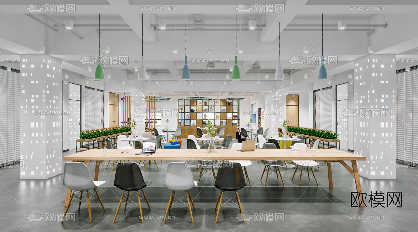 现代会议室休息区3d模型下载（渲染图3）