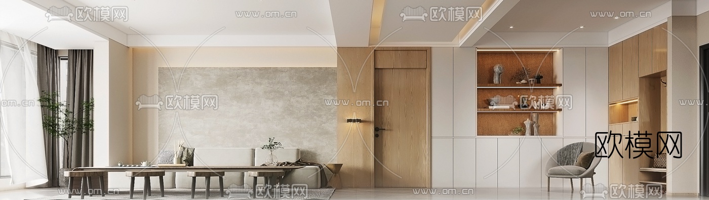现代简约客厅3d模型