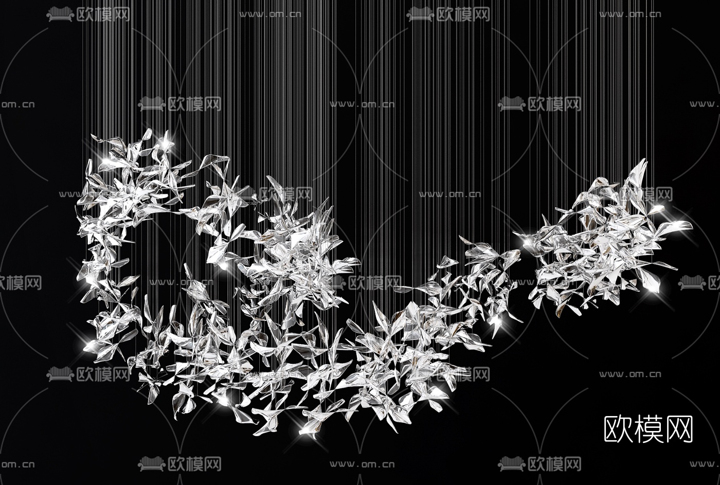 现代水晶装饰灯3d模型