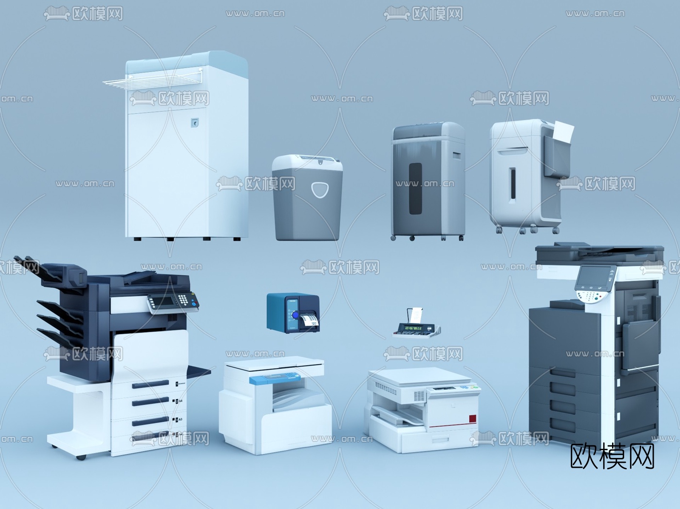 现代办公打印机su模型下载（渲染图1）