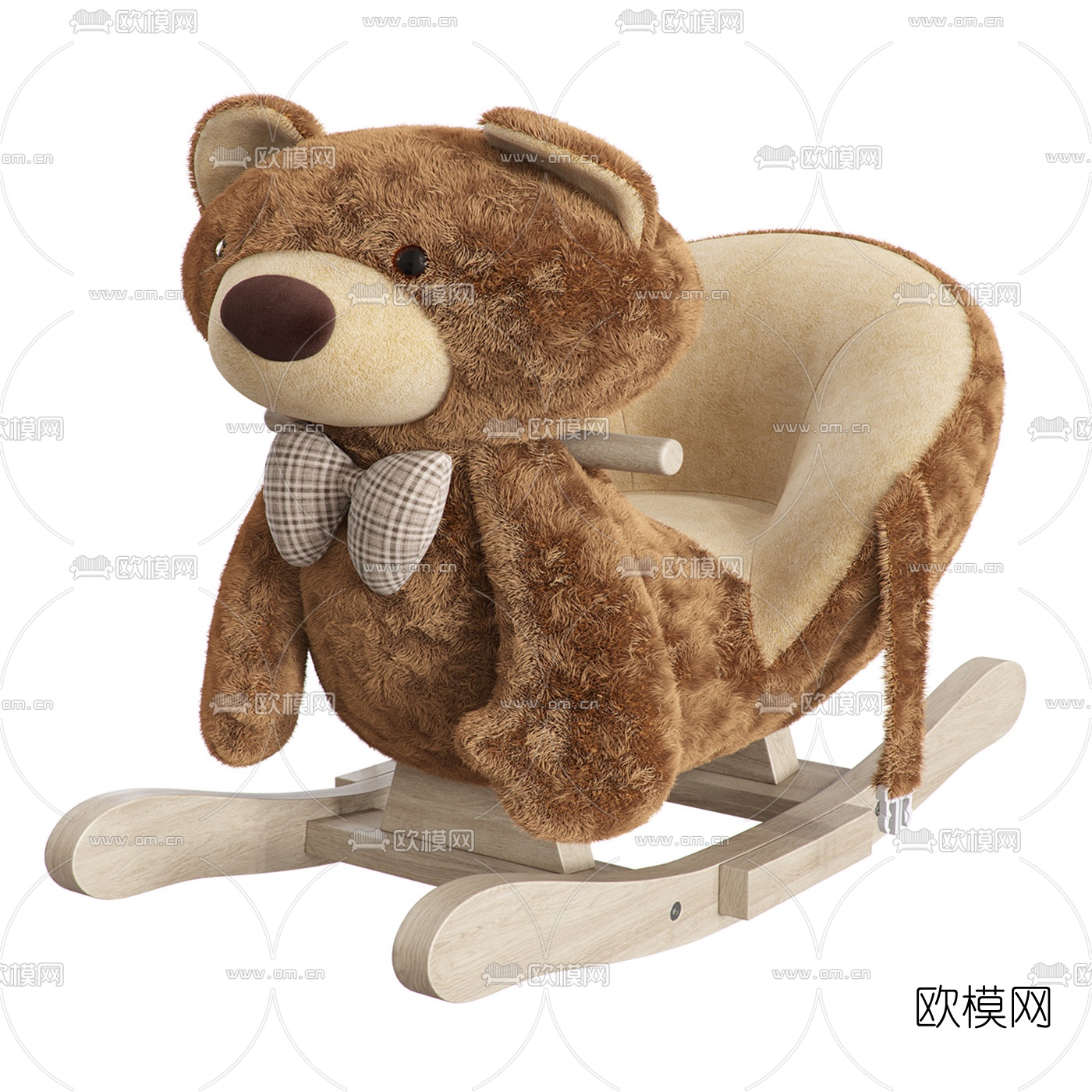 现代儿童小熊摇椅3d模型