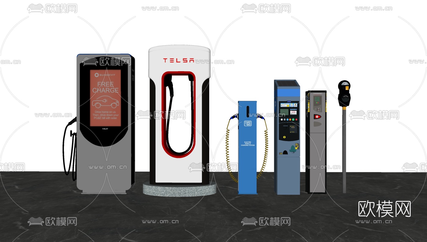 现代充电桩su模型下载（渲染图2）