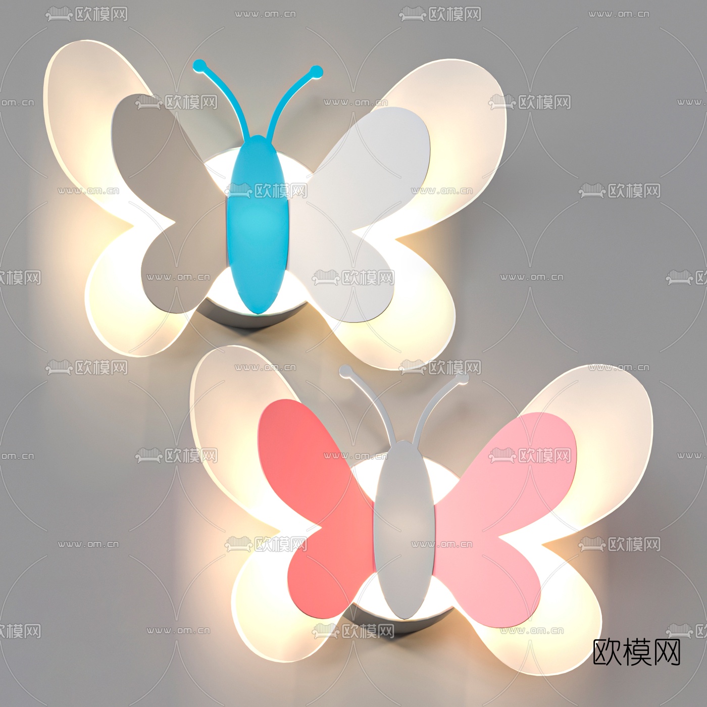 现代蝴蝶壁灯3d模型