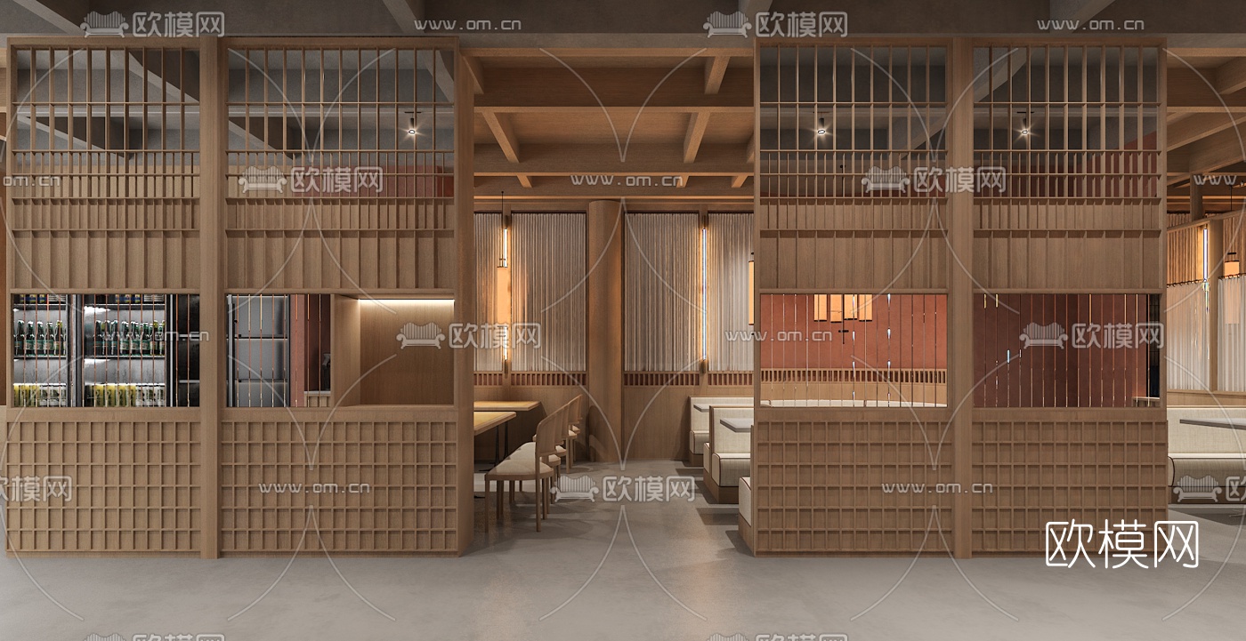 新中式烤肉店3d模型