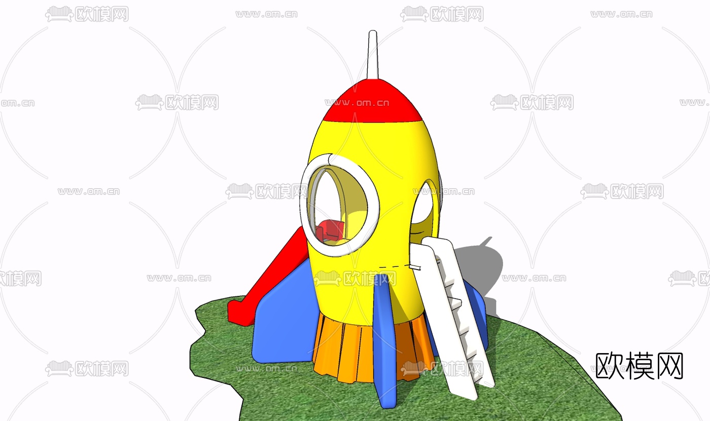 现代儿童滑梯免费su模型下载