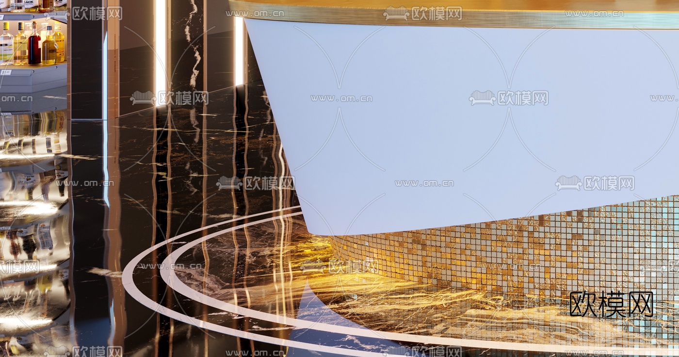 现代轻奢KTV前台3d模型