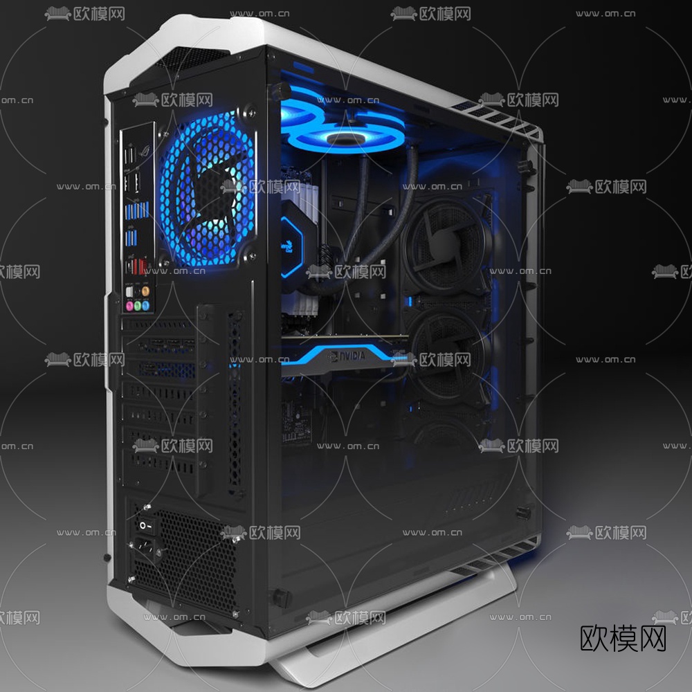 现代电脑主机机箱3d模型下载（渲染图2）