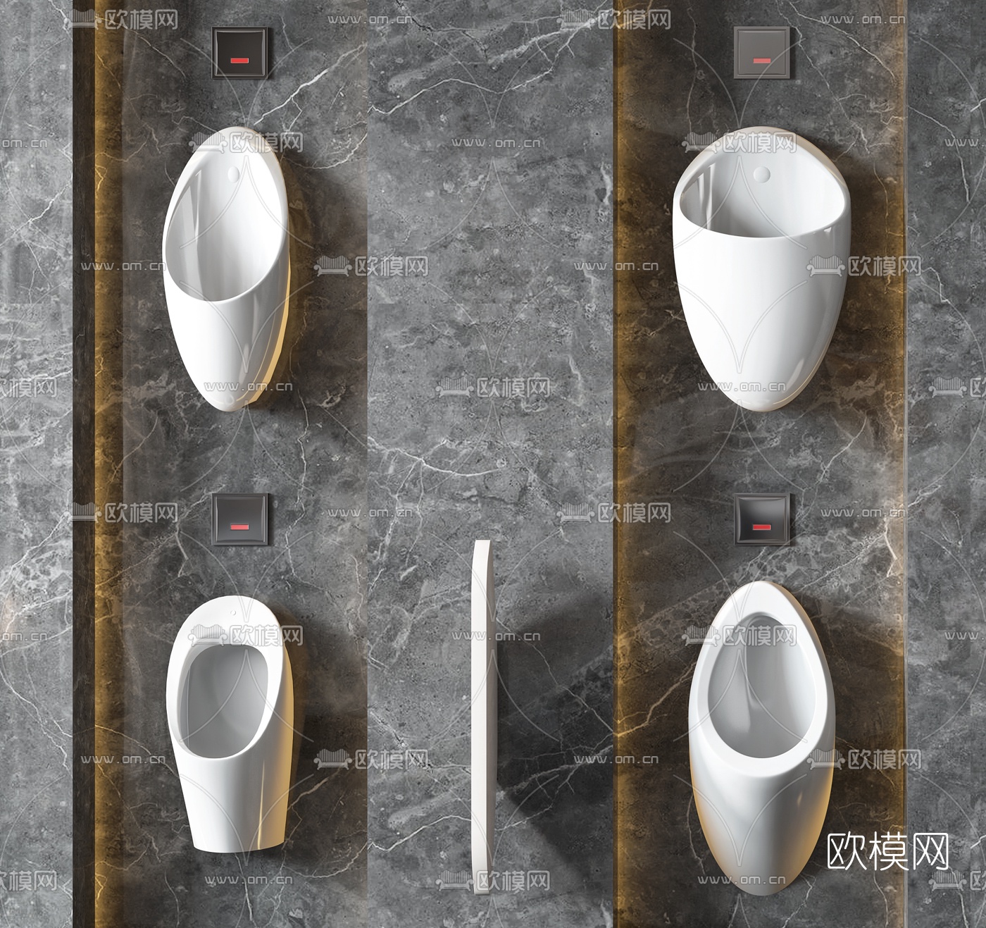 现代小便斗小便器3d模型