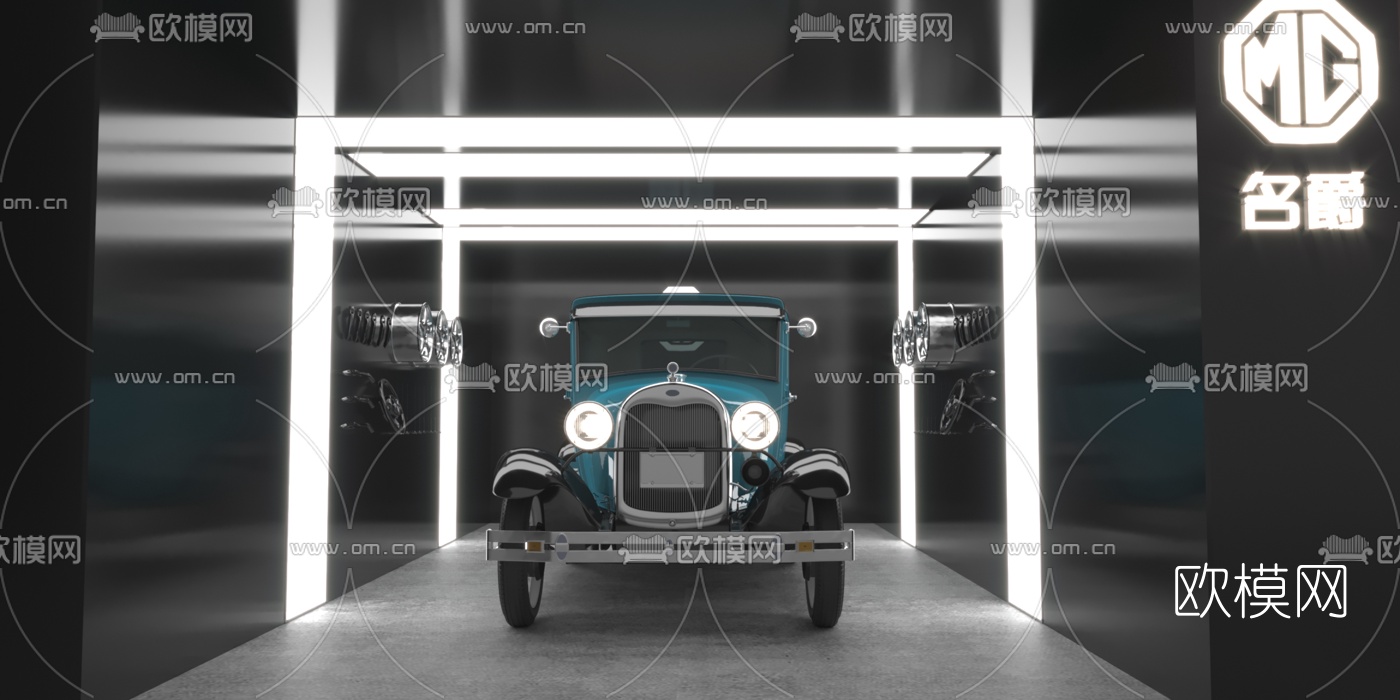 现代名爵汽车房汽车服务中心3d模型
