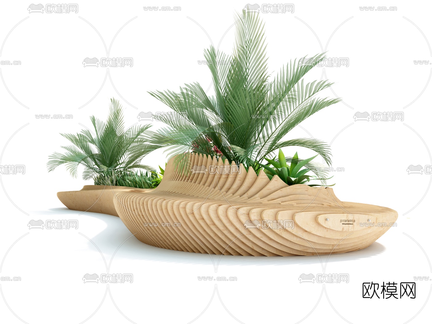 现代户外异形公用椅3d模型
