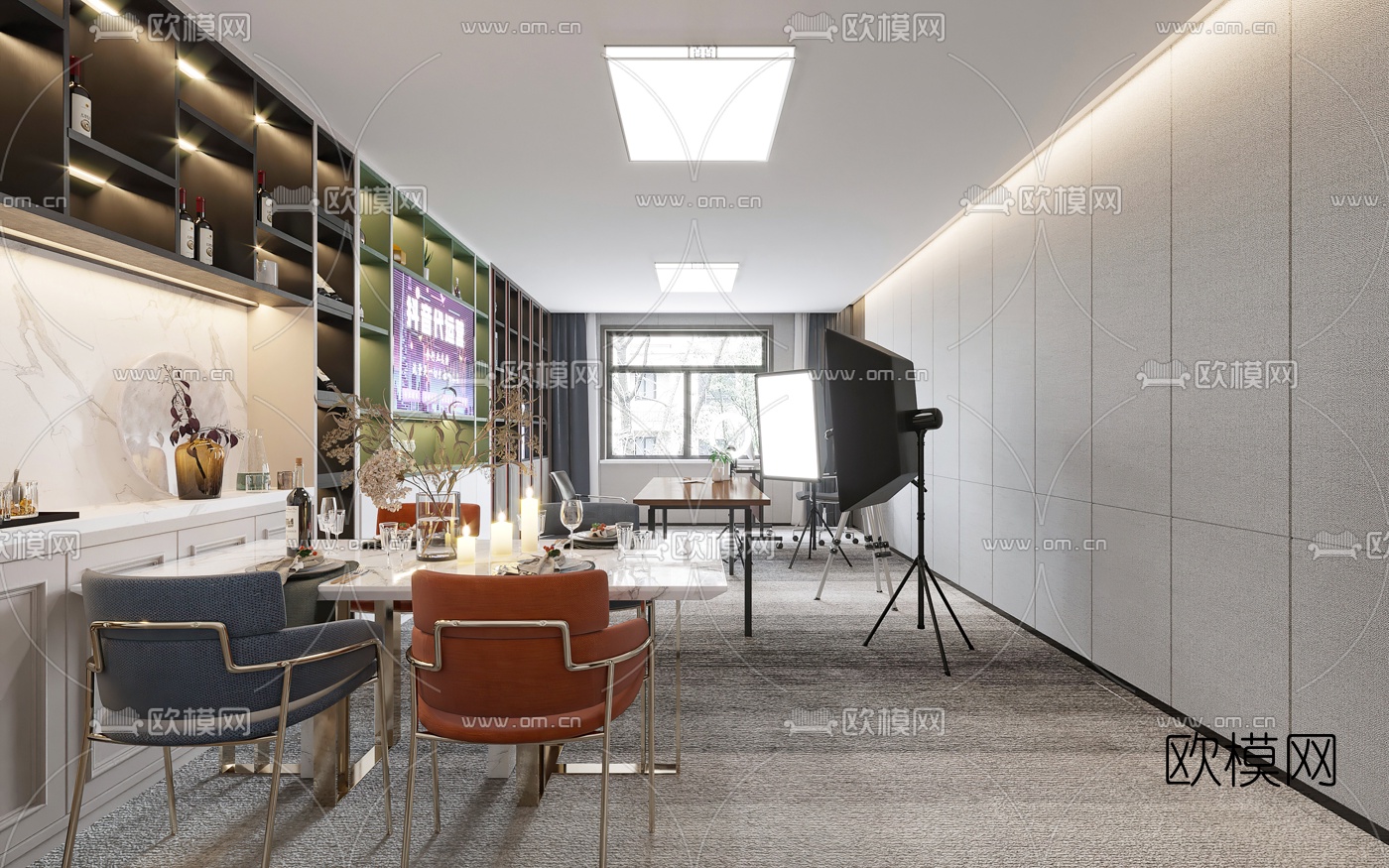 现代网红直播间3d模型