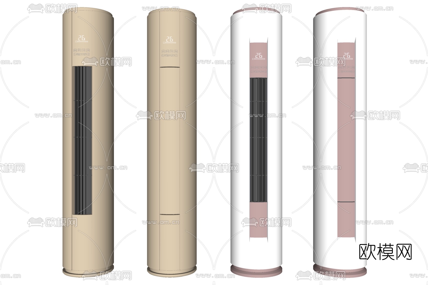 现代立柱式空调su模型下载