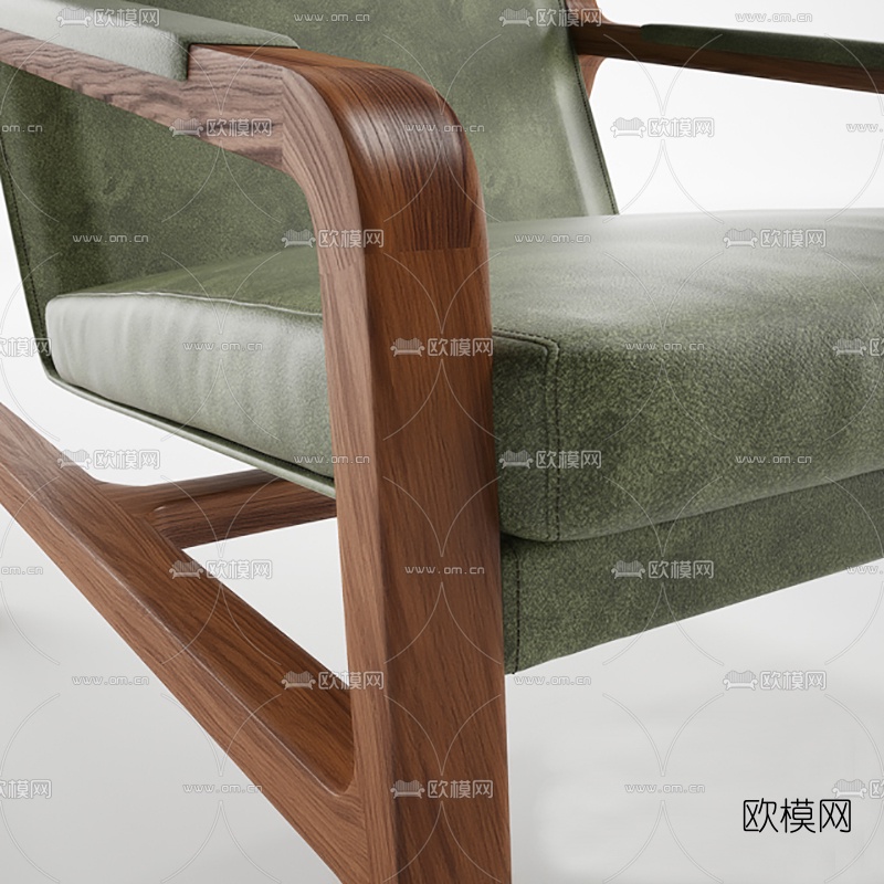 北欧实木躺椅3d模型下载（渲染图2）