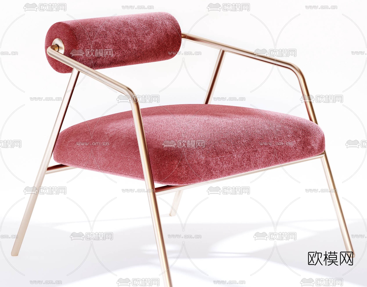 现代绒布休闲椅3d模型下载（渲染图4）