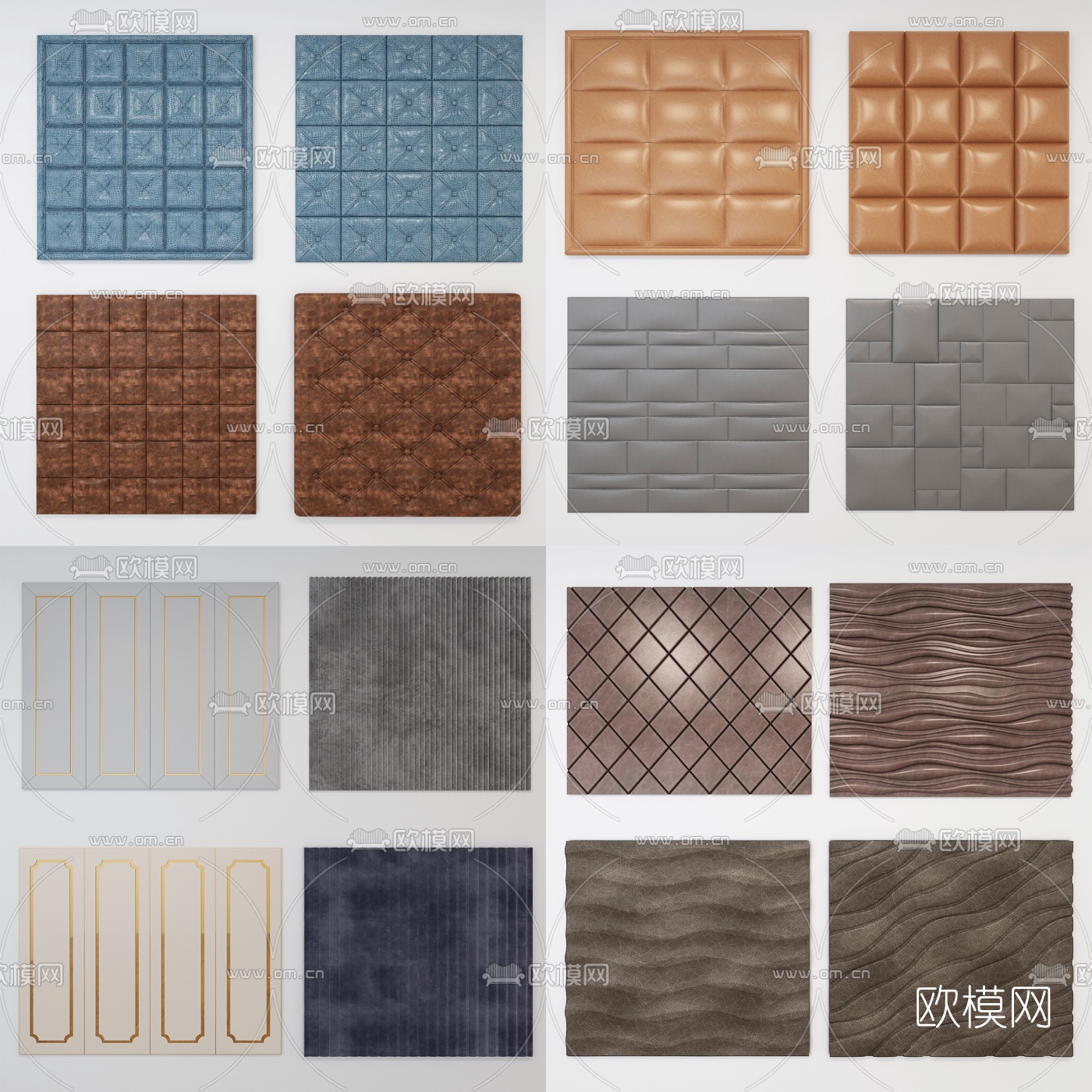 现代软包硬包3d模型下载（渲染图1）