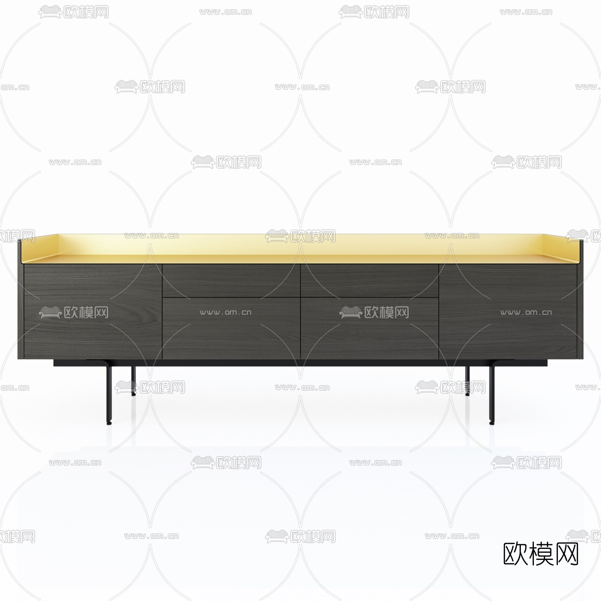 北欧电视柜免费3d模型下载（渲染图2）