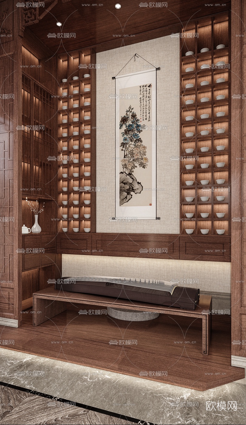 中式茶室3d模型
