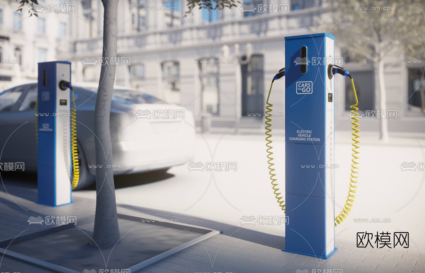 现代电动车公用充电口3d模型下载