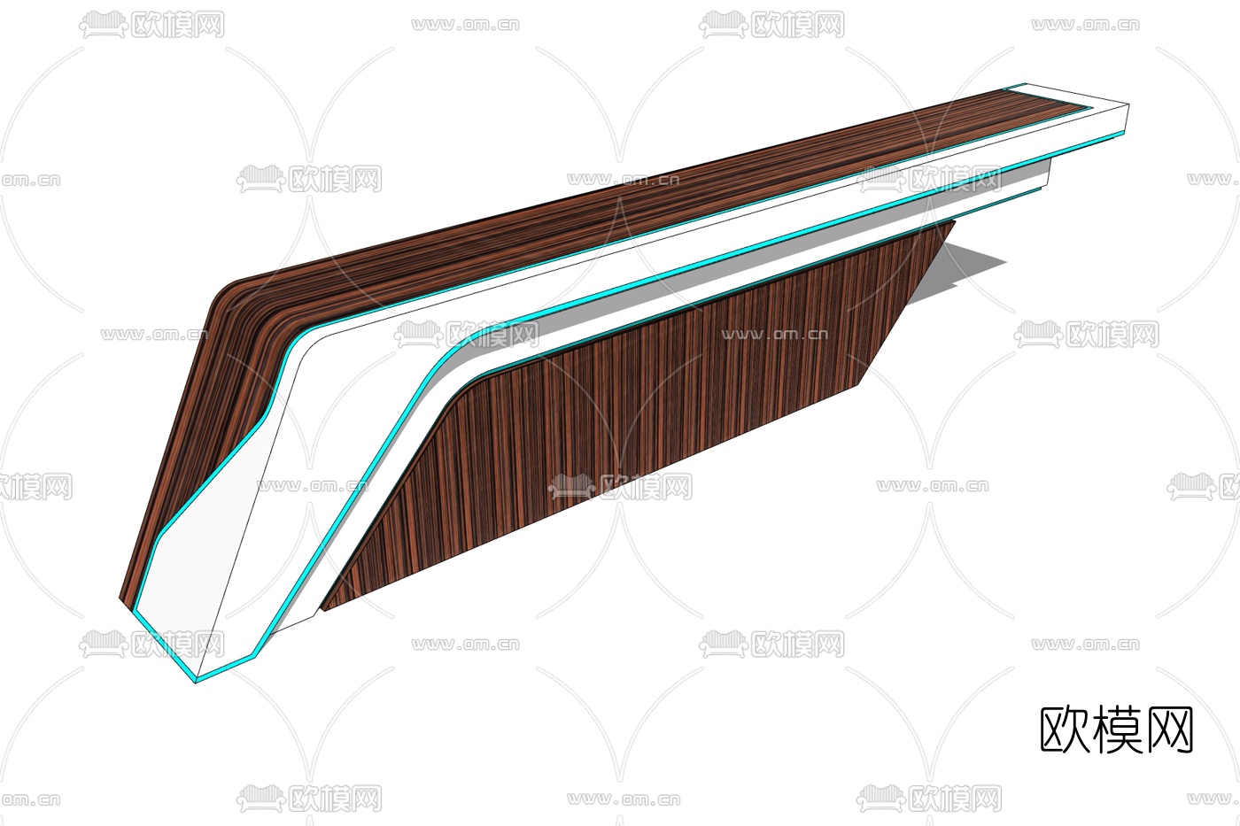现代前台接待台免费su模型下载