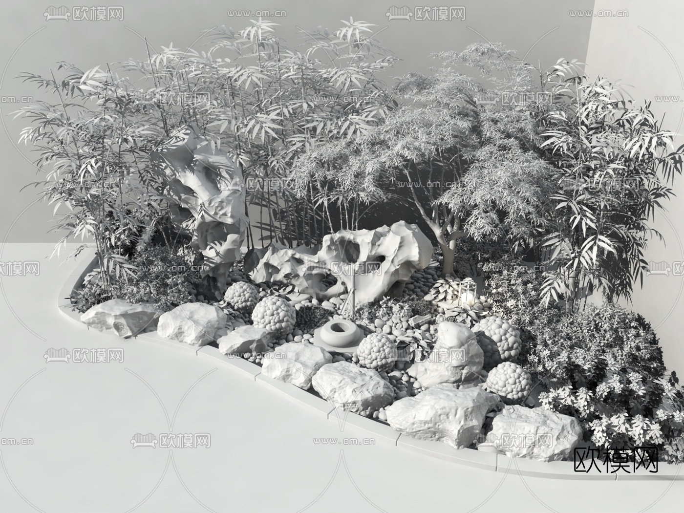 现代景观小品免费3d模型下载（渲染图2）