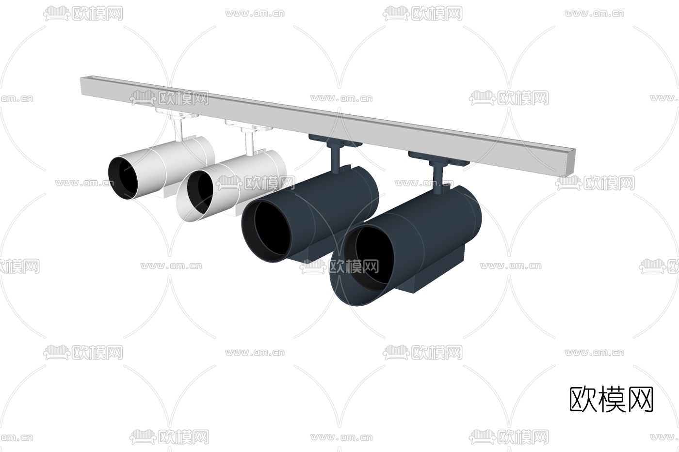 现代轨道射灯免费su模型下载