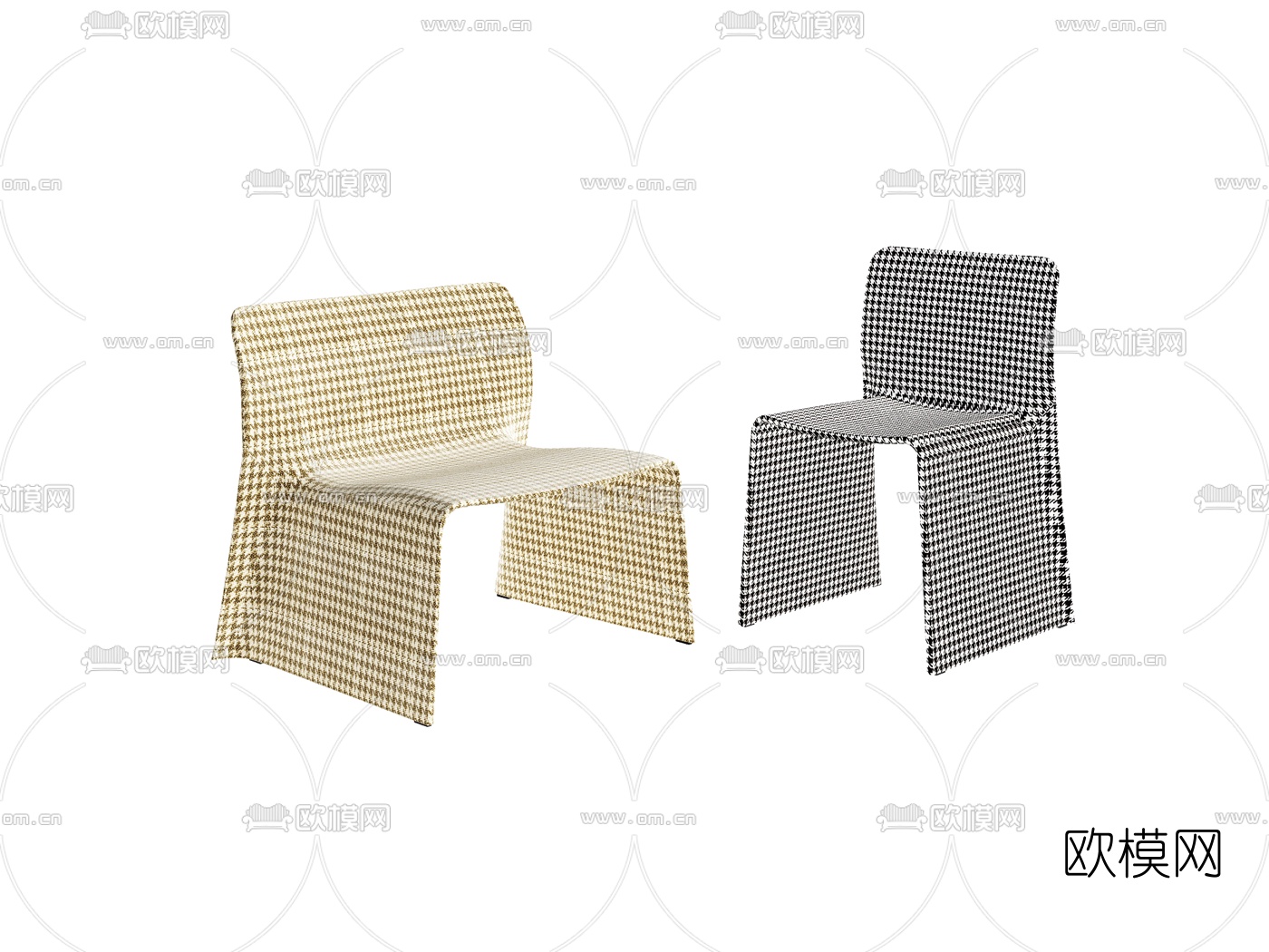 Molteni&C 现代布艺单椅3d模型下载