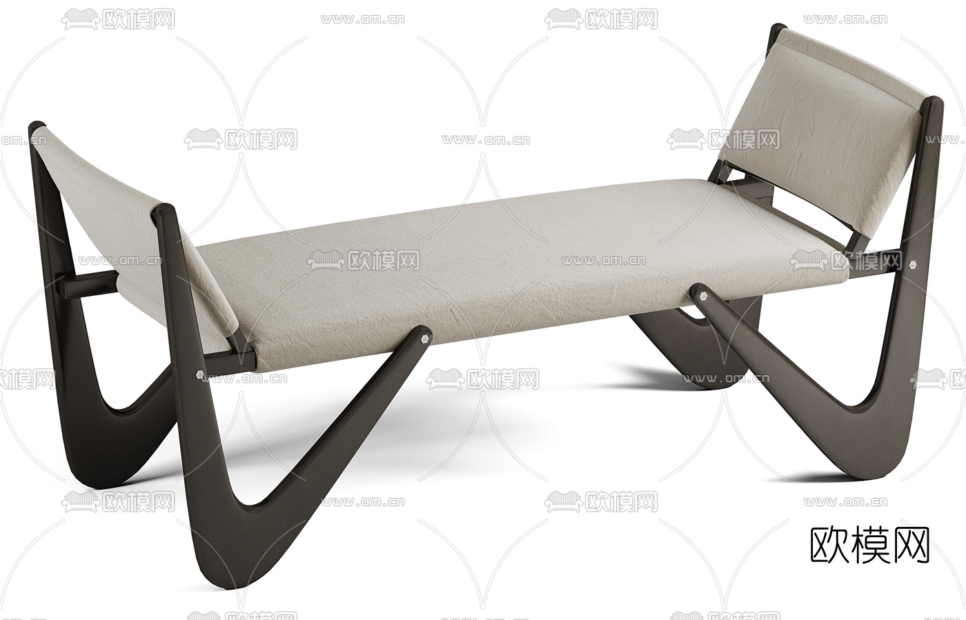 现代布艺床尾凳3d模型下载（渲染图4）