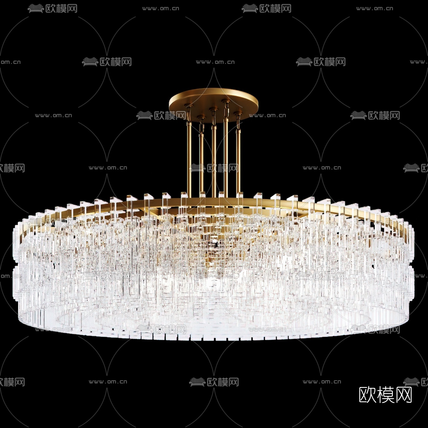 现代轻奢水晶吊灯3d模型下载