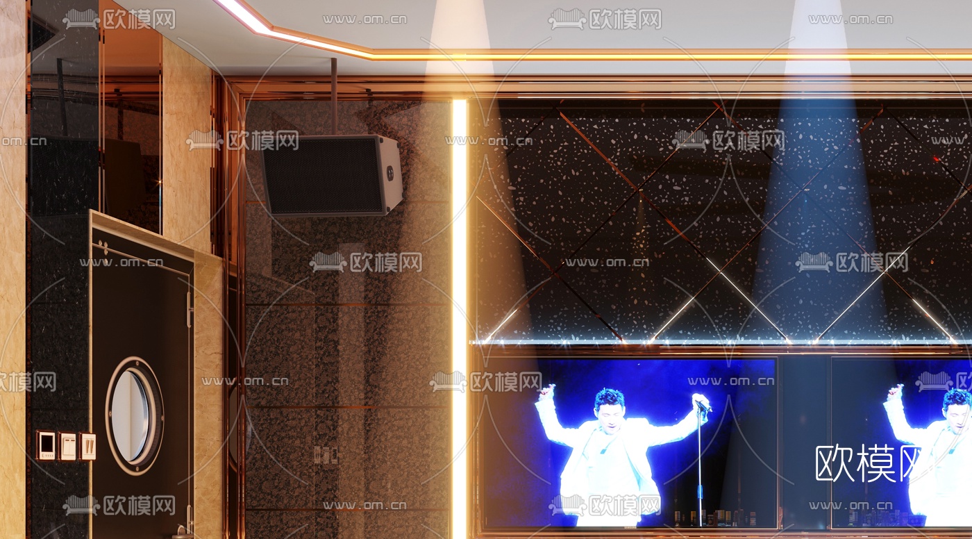 现代轻奢KTV包房3d模型下载（渲染图4）
