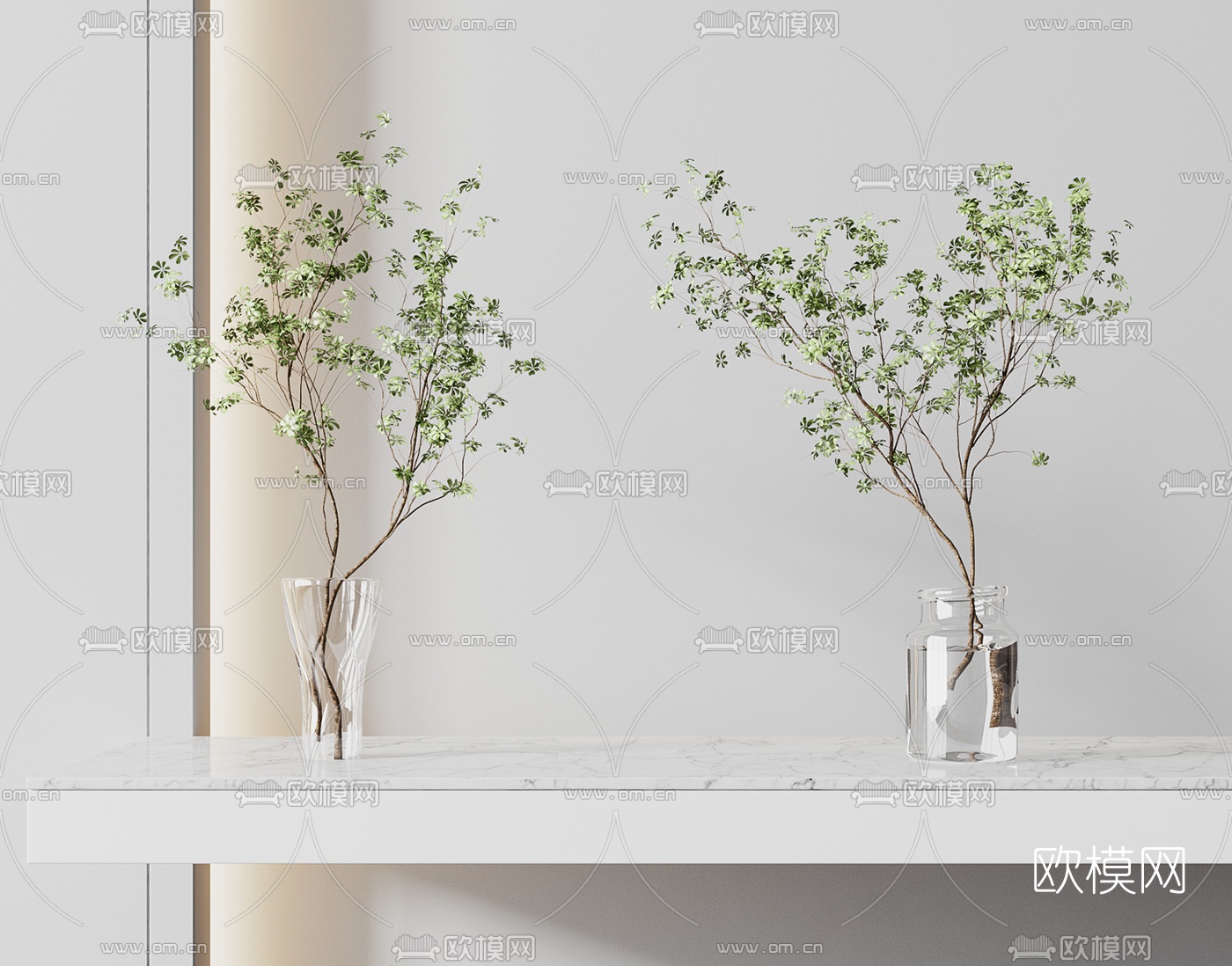 现代水生植物花瓶3d模型下载