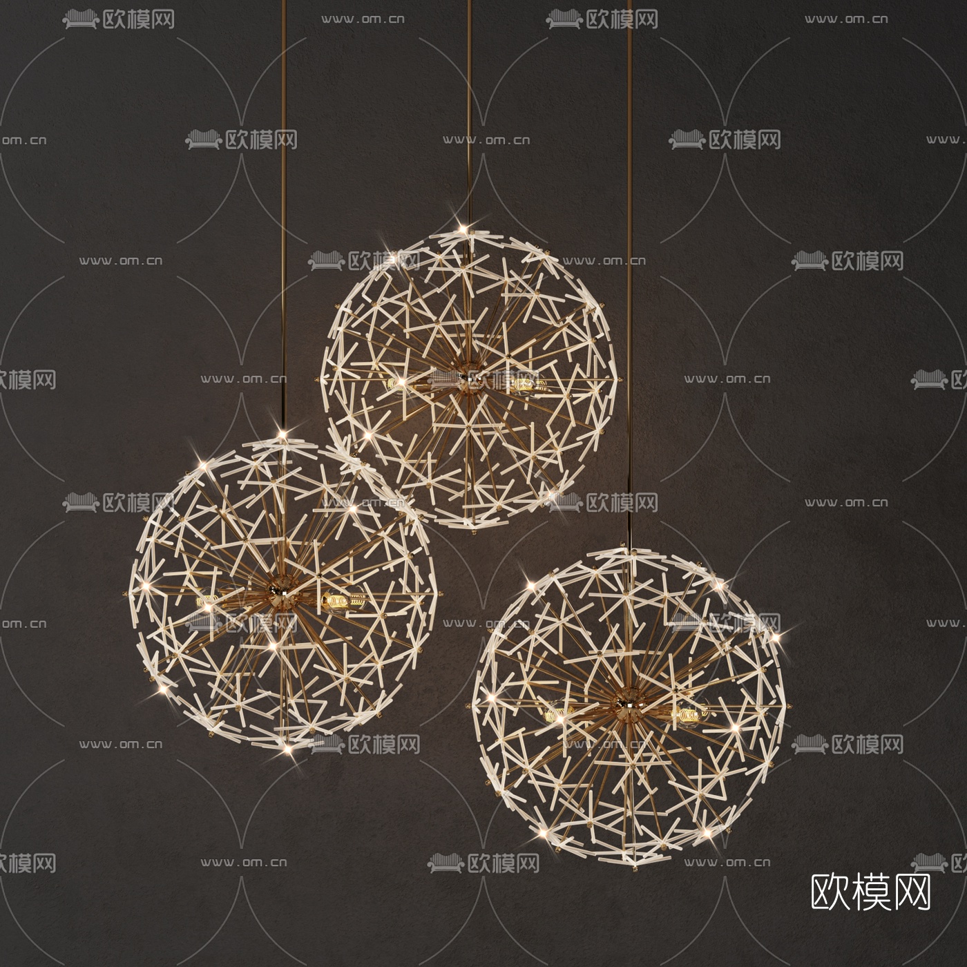 现代轻奢装饰水晶吊灯3d模型