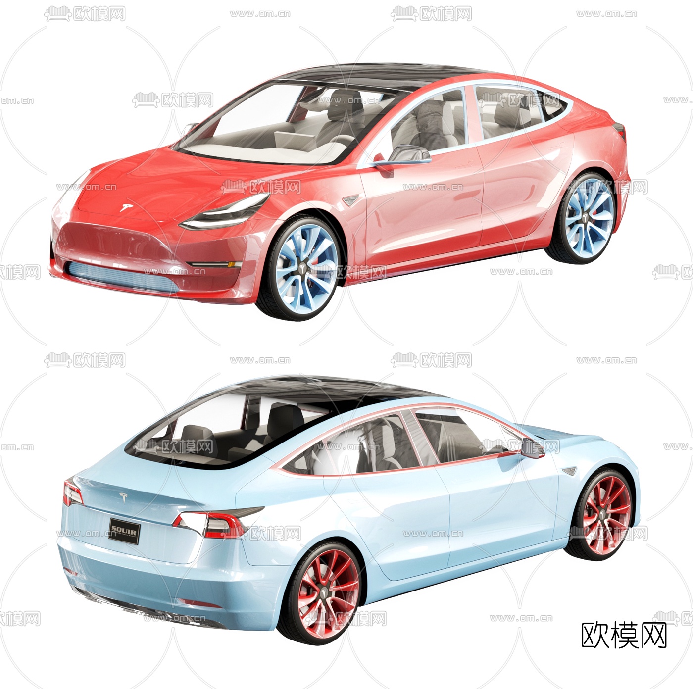 现代特斯拉汽车3d模型下载