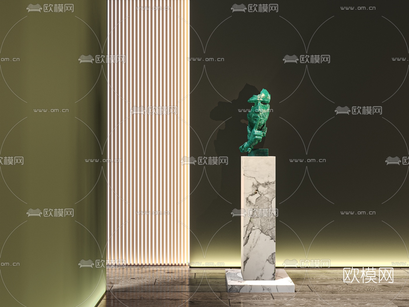 现代艺术人面雕塑3d模型下载