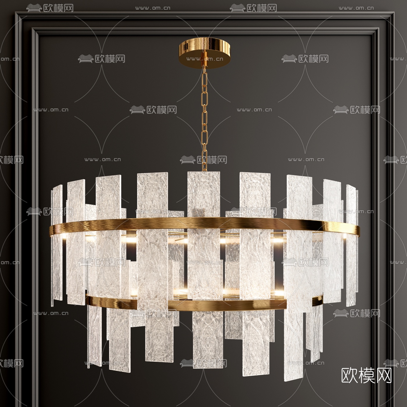 现代轻奢水晶吊灯3d模型下载