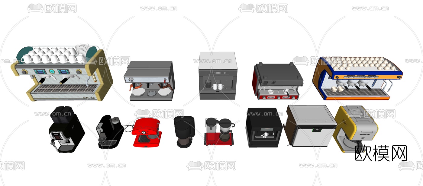 现代咖啡机自助饮料机su模型下载（渲染图4）