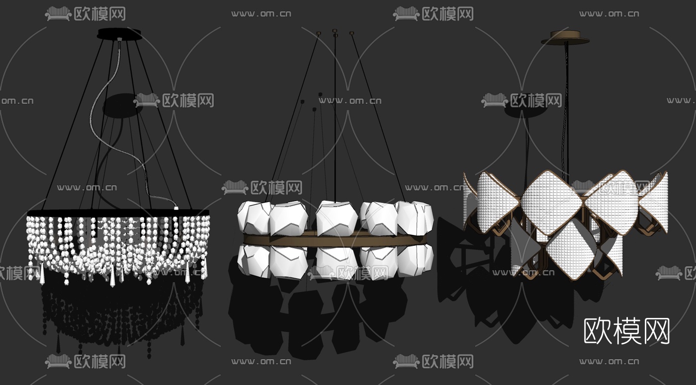 现代水晶吊灯su模型