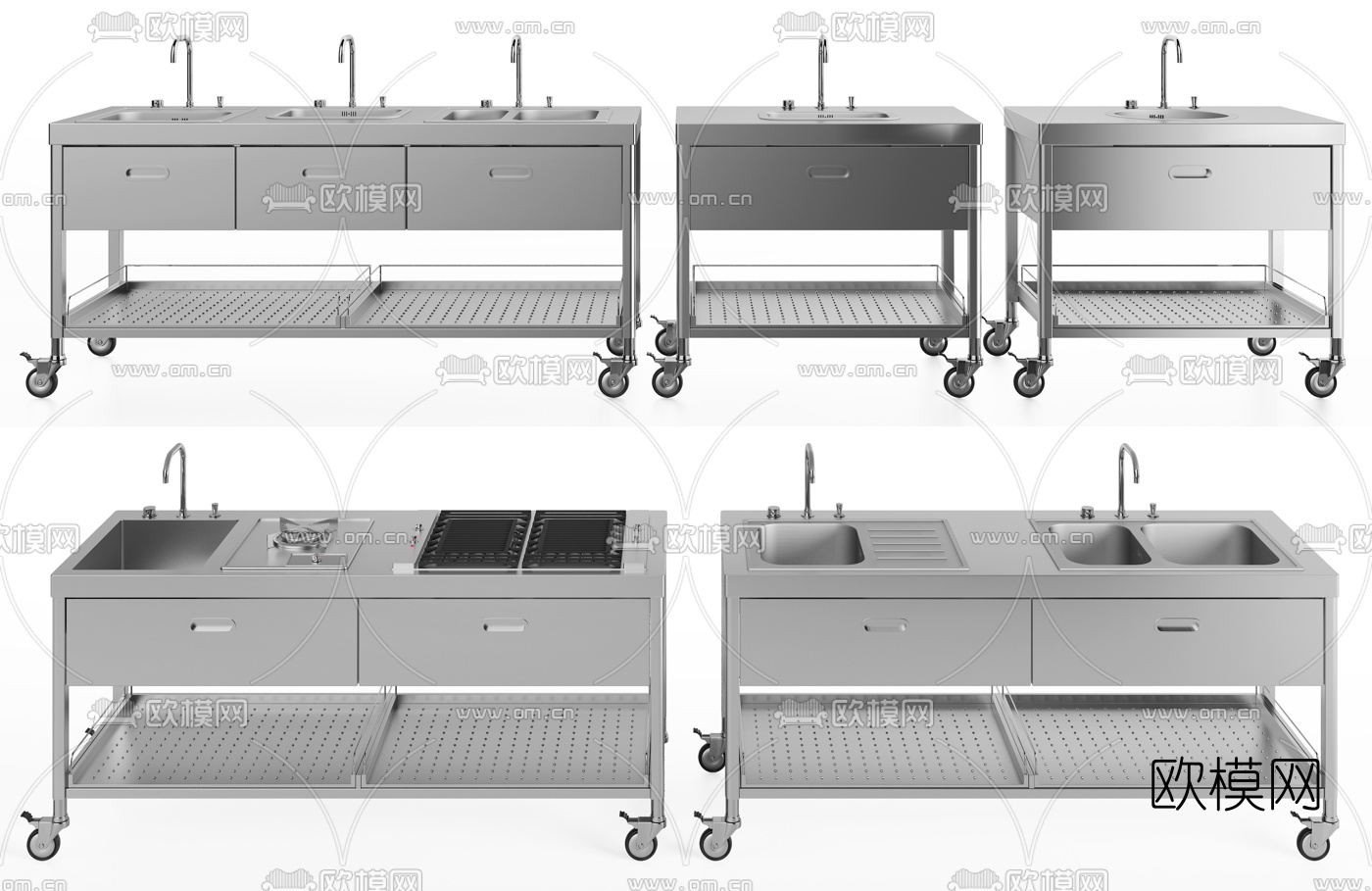 现代多功能灶台3d模型下载
