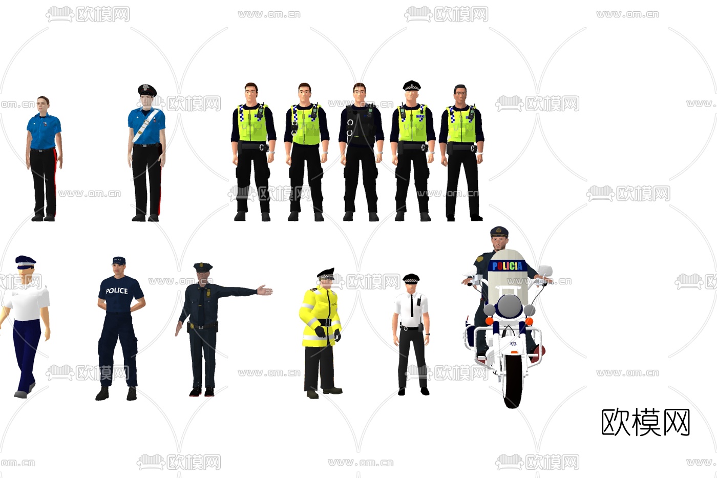 现代警察su模型下载