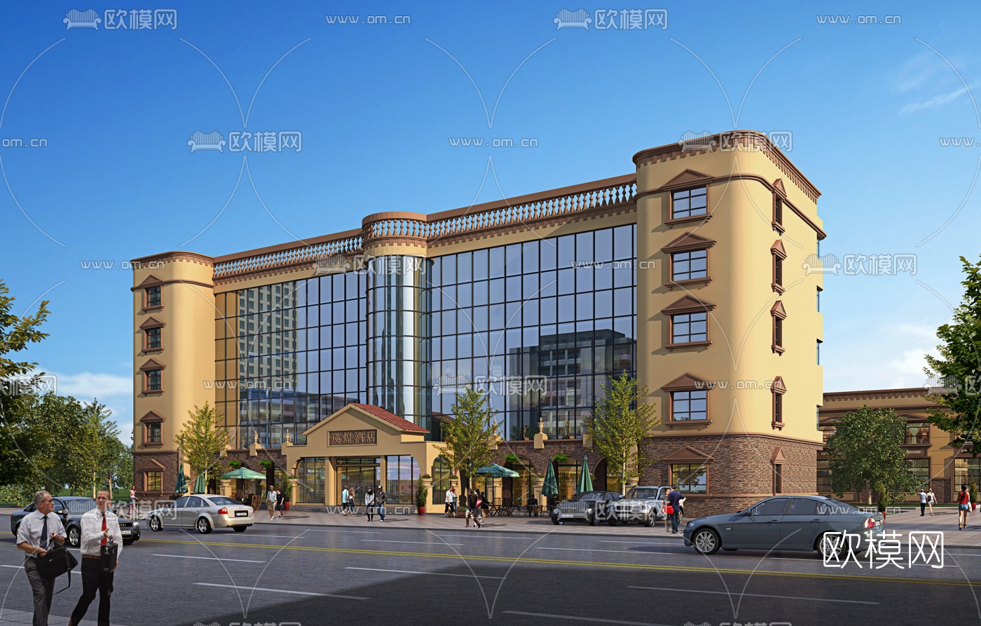 欧式酒店外观3d模型